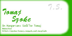 tomaj szoke business card